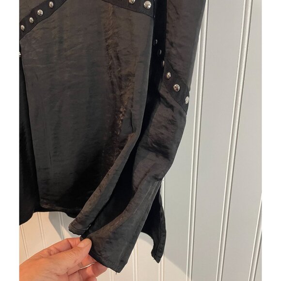 Pol Black Studded Strappy Tank Top With V-Neckline & Cross Back Design - Size S - Picture 16 of 16